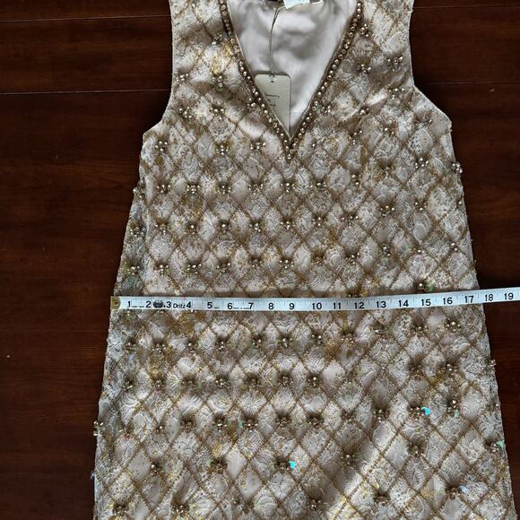 NWT Anthropologie Dress Sz XS Mini Crystal Embellished Evening Shift - Picture 10 of 12